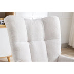 Rocking Chair Upholstered Glider Rocker Rocking Accent Chair Padded Seat with High Backrest Armchair