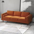 Flavia Mid Century Modern Pillow Back Velvet Sofa