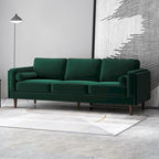 Flavia Mid Century Modern Pillow Back Velvet Sofa