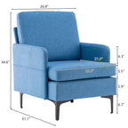 Upholstered Linen Accent Armchair