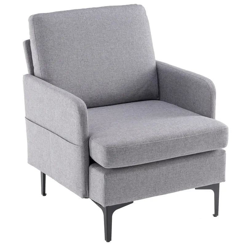 Upholstered Linen Accent Armchair