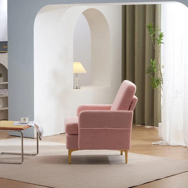 Upholstered Linen Accent Armchair
