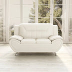 Michael Segura Bonded Leather Upholstered Loveseat - N/A