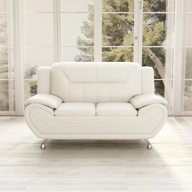Michael Segura Bonded Leather Upholstered Loveseat - N/A