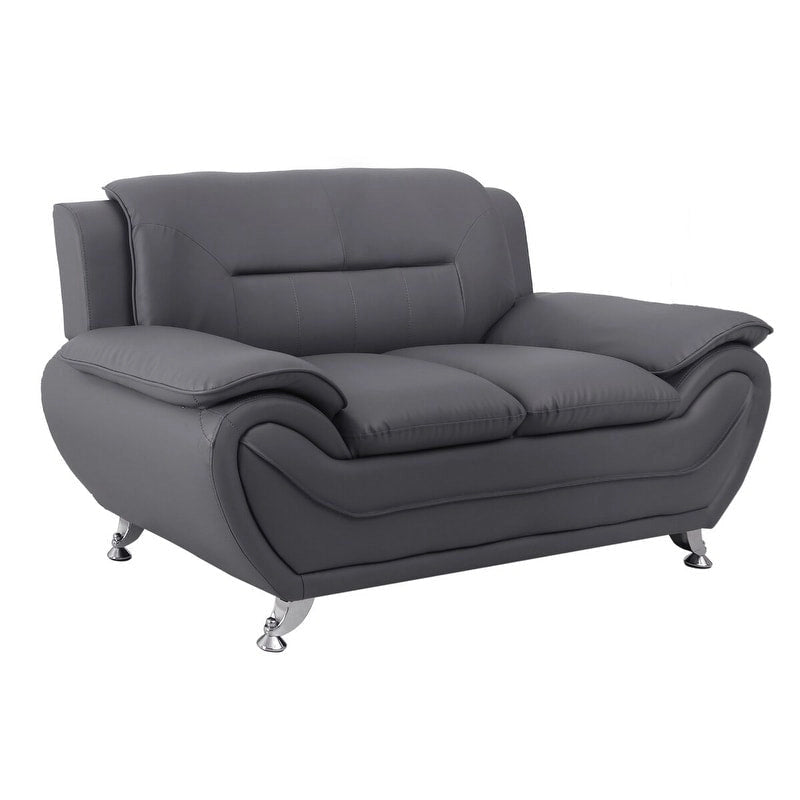 Michael Segura Bonded Leather Upholstered Loveseat - N/A