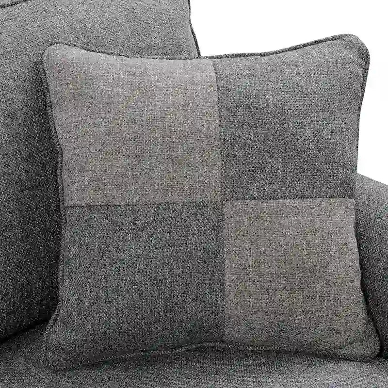 Nele Transitional Linen Fabric L-Shaped Sectional Sofas by Furniture of America