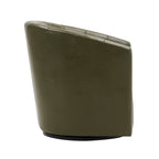 Porthos Home Manon Swivel Faux Leather Barrel Accent Chair with Removable Seat Cushion