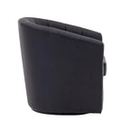 Porthos Home Manon Swivel Faux Leather Barrel Accent Chair with Removable Seat Cushion