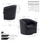 Porthos Home Manon Swivel Faux Leather Barrel Accent Chair with Removable Seat Cushion
