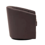Porthos Home Manon Swivel Faux Leather Barrel Accent Chair with Removable Seat Cushion