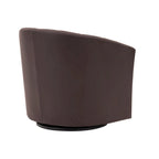 Porthos Home Manon Swivel Faux Leather Barrel Accent Chair with Removable Seat Cushion
