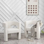 KINWELL 28 Wide Boucle Upholstered Square Armchair (Set of 2)