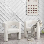 KINWELL 28 Wide Boucle Upholstered Square Armchair (Set of 2)