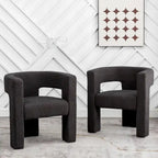 KINWELL 28 Wide Boucle Upholstered Square Armchair (Set of 2)