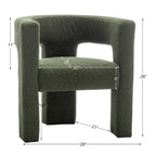 KINWELL 28 Wide Boucle Upholstered Square Armchair (Set of 2)