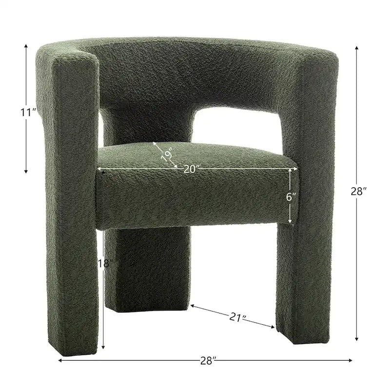 KINWELL 28 Wide Boucle Upholstered Square Armchair (Set of 2)