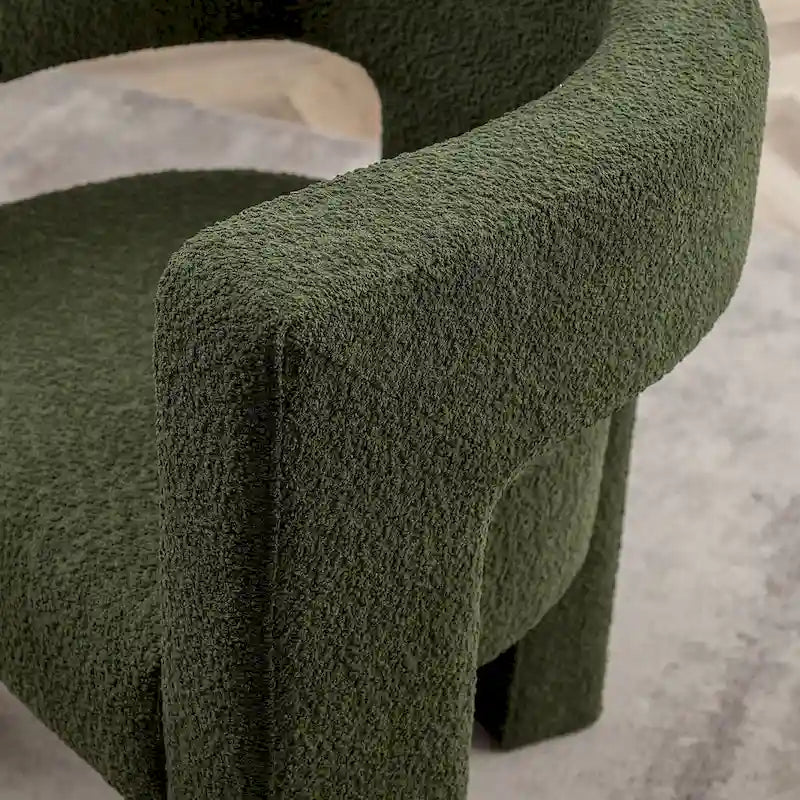 KINWELL 28 Wide Boucle Upholstered Square Armchair (Set of 2)