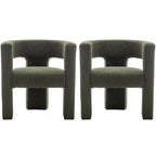 KINWELL 28 Wide Boucle Upholstered Square Armchair (Set of 2)