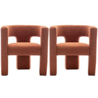KINWELL 28 Wide Boucle Upholstered Square Armchair (Set of 2)