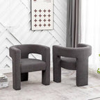 KINWELL 28 Wide Boucle Upholstered Square Armchair (Set of 2)