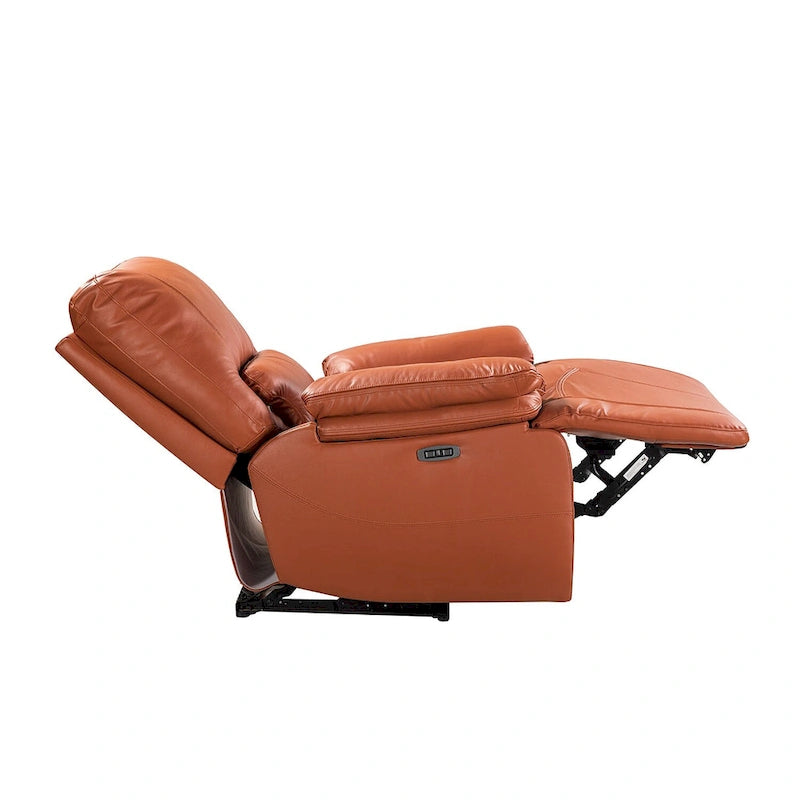 Clara Genuine Leather Power Recliner with Cushion Padded, Set of 2