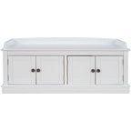 Storage Bench with 4 Doors and Adjustable Shelves