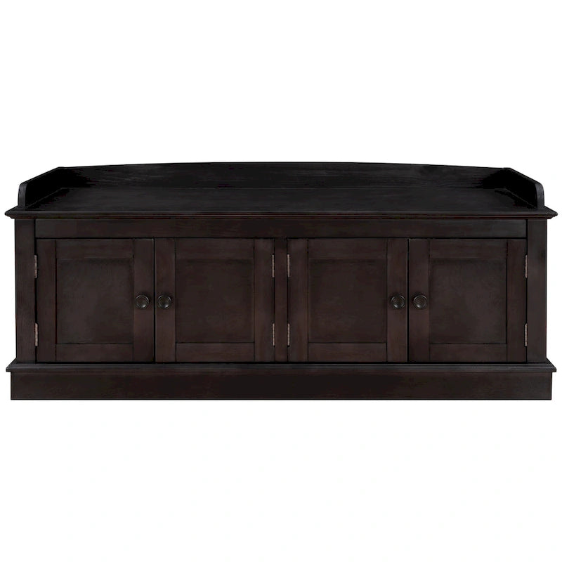 Storage Bench with 4 Doors and Adjustable Shelves