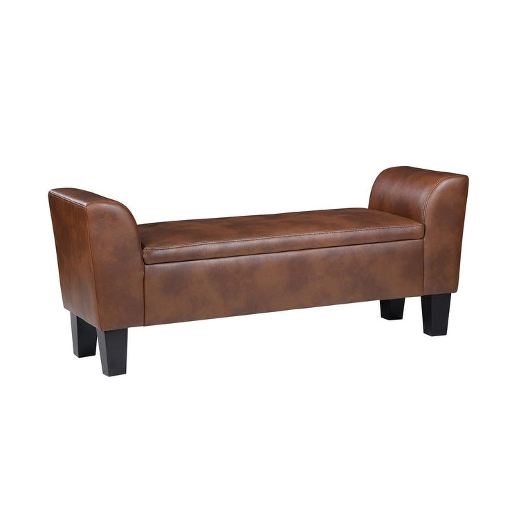 Grafton Home Claire Transitional Upholstered Storage Bench