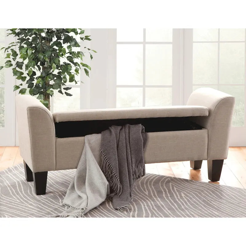 Grafton Home Claire Transitional Upholstered Storage Bench