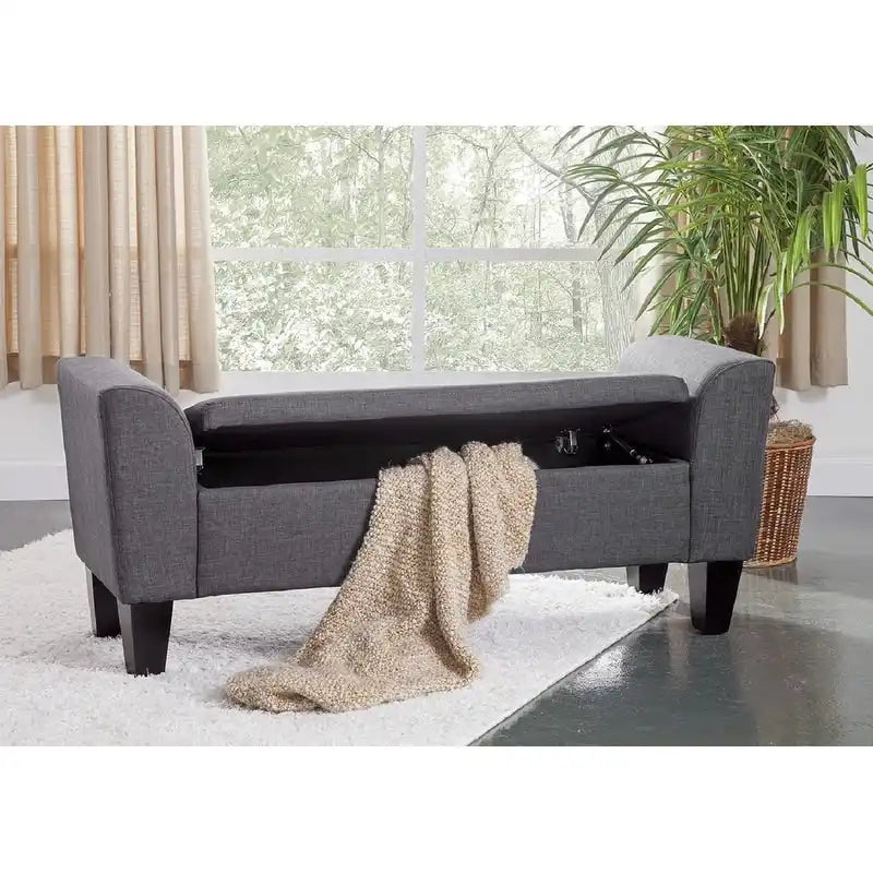 Grafton Home Claire Transitional Upholstered Storage Bench