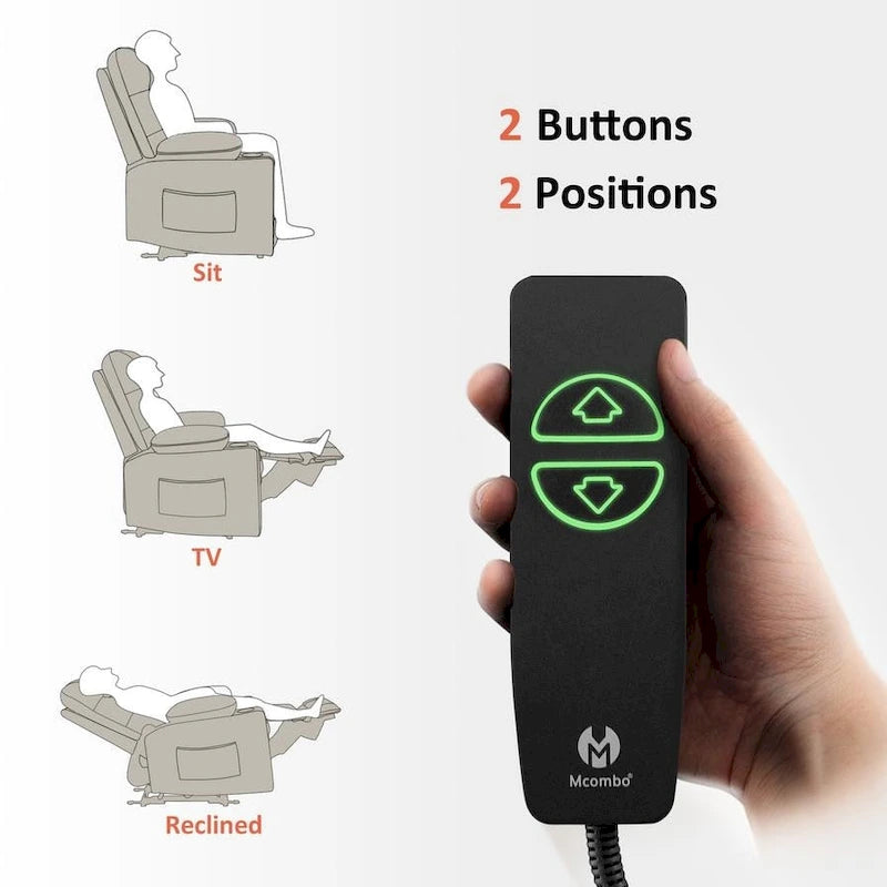 MCombo Electric Power Recliner Chair with Heat and Massage, Leather PR621