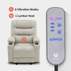 MCombo Electric Power Recliner Chair with Heat and Massage, Leather PR621