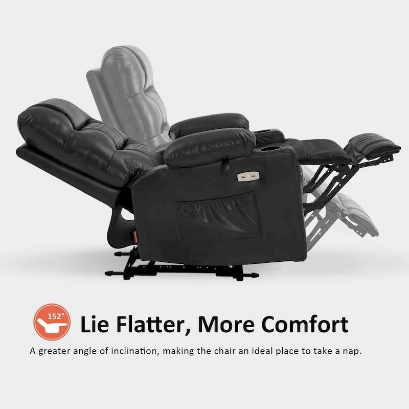 MCombo Electric Power Recliner Chair with Heat and Massage, Leather PR621