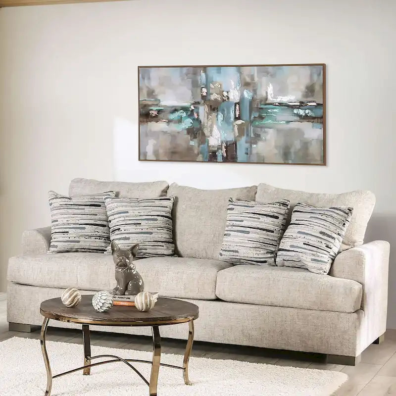 Nort Transitional Fabric Padded Flared Arms Sofa by Furniture of America