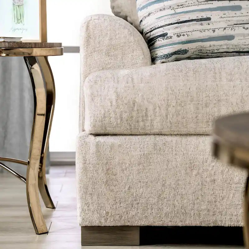 Nort Transitional Fabric Padded Flared Arms Sofa by Furniture of America