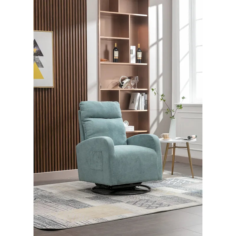 Upholstered Swivel Glider Rocking Chair