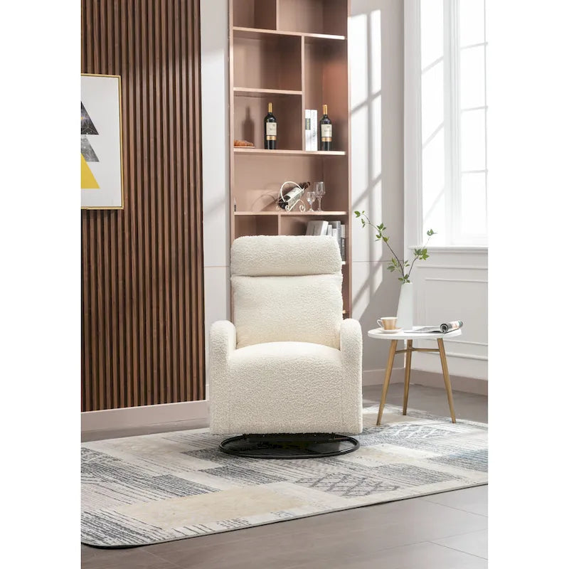 Upholstered Swivel Glider Rocking Chair