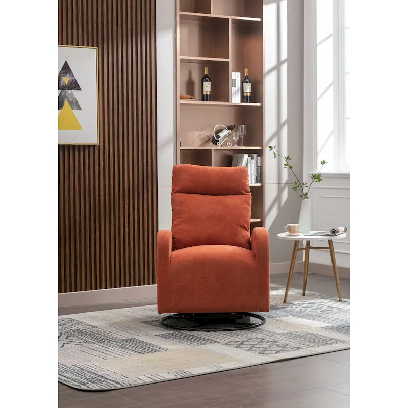 Upholstered Swivel Glider Rocking Chair