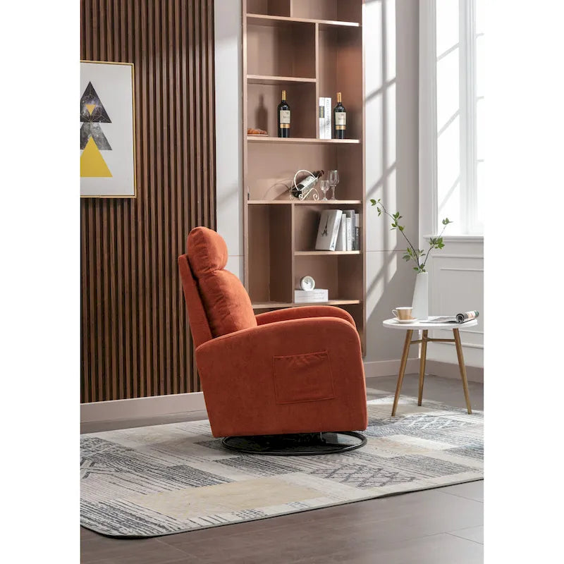 Upholstered Swivel Glider Rocking Chair