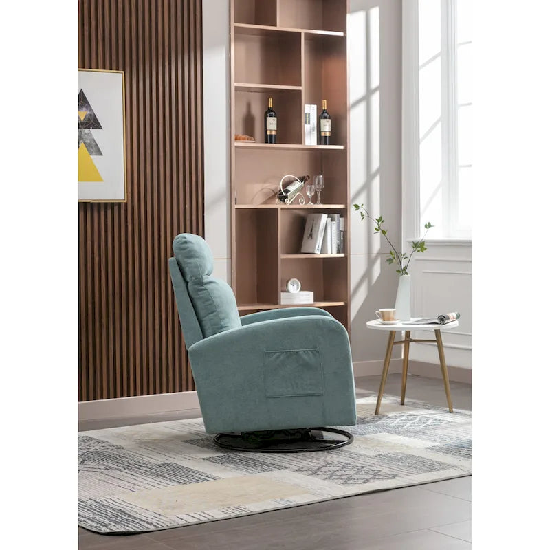 Upholstered Swivel Glider Rocking Chair