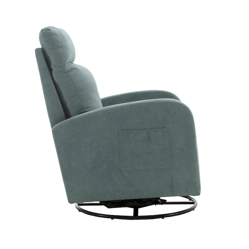 Upholstered Swivel Glider Rocking Chair