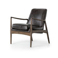 Mid-Century Leather Accent Chair - Deep Seat Single Seater