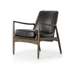 Mid-Century Leather Accent Chair - Deep Seat Single Seater