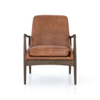 Mid-Century Leather Accent Chair - Deep Seat Single Seater