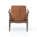 Mid-Century Leather Accent Chair - Deep Seat Single Seater