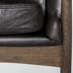 Mid-Century Leather Accent Chair - Deep Seat Single Seater