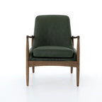Mid-Century Leather Accent Chair - Deep Seat Single Seater