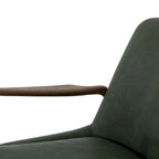 Mid-Century Leather Accent Chair - Deep Seat Single Seater
