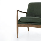 Mid-Century Leather Accent Chair - Deep Seat Single Seater