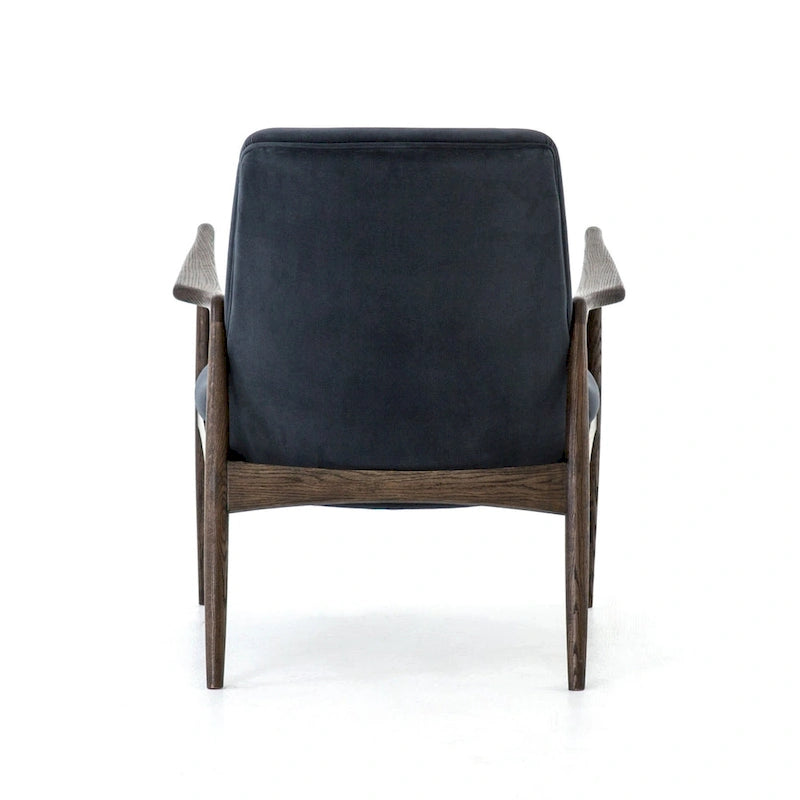 Mid-Century Leather Accent Chair - Deep Seat Single Seater